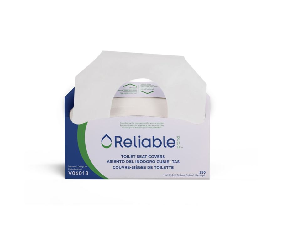 Reliable Brand® 1-Ply White 1/2-Fold Toilet Seat Cover (14.25 in. x 16.75 in., 250 Sheets/Pack, 20 Packs/Case)